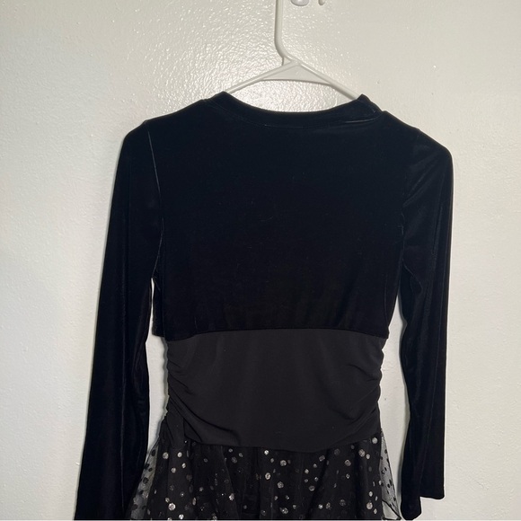 IZByer Formal Dress Black Silver Metallic Dots Velvet - Picture 8 of 11